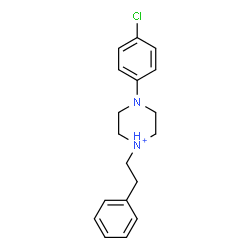 ChemSpider 2D Image | 4-(4-Chlorophenyl)-1-(2-phenylethyl)piperazin-1-ium | C18H22ClN2