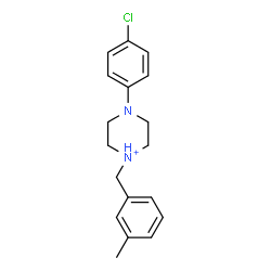 ChemSpider 2D Image | 4-(4-Chlorophenyl)-1-(3-methylbenzyl)piperazin-1-ium | C18H22ClN2