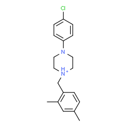 ChemSpider 2D Image | 4-(4-Chlorophenyl)-1-(2,4-dimethylbenzyl)piperazin-1-ium | C19H24ClN2