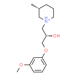 ChemSpider 2D Image | (3R)-1-[(2S)-2-Hydroxy-3-(3-methoxyphenoxy)propyl]-3-methylpiperidinium | C16H26NO3