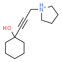 ChemSpider 2D Image | 1-[3-(1-Hydroxycyclohexyl)-2-propyn-1-yl]pyrrolidinium | C13H22NO