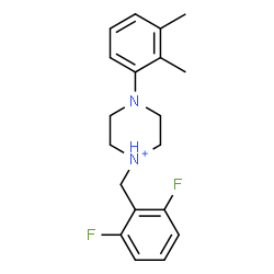 ChemSpider 2D Image | 1-(2,6-Difluorobenzyl)-4-(2,3-dimethylphenyl)piperazin-1-ium | C19H23F2N2