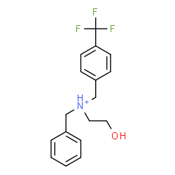 ChemSpider 2D Image | N-Benzyl-2-hydroxy-N-[4-(trifluoromethyl)benzyl]ethanaminium | C17H19F3NO