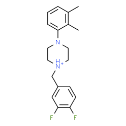 ChemSpider 2D Image | 1-(3,4-Difluorobenzyl)-4-(2,3-dimethylphenyl)piperazin-1-ium | C19H23F2N2