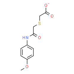 ChemSpider 2D Image | ({2-[(4-Methoxyphenyl)amino]-2-oxoethyl}sulfanyl)acetate | C11H12NO4S