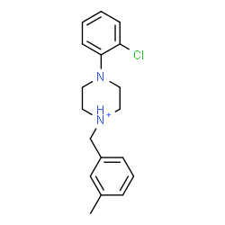 ChemSpider 2D Image | 4-(2-Chlorophenyl)-1-(3-methylbenzyl)piperazin-1-ium | C18H22ClN2