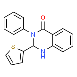 ChemSpider 2D Image | 3-Phenyl-2-(2-thienyl)-2,3-dihydro-4(1H)-quinazolinone | C18H14N2OS
