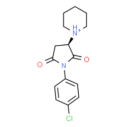 ChemSpider 2D Image | 1-[(3R)-1-(4-Chlorophenyl)-2,5-dioxo-3-pyrrolidinyl]piperidinium | C15H18ClN2O2