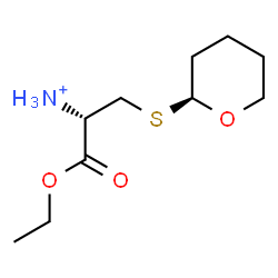 ChemSpider 2D Image | (2S)-1-Ethoxy-1-oxo-3-[(2S)-tetrahydro-2H-pyran-2-ylsulfanyl]-2-propanaminium | C10H20NO3S