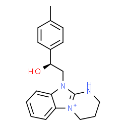 ChemSpider 2D Image | 10-[(2S)-2-Hydroxy-2-(4-methylphenyl)ethyl]-2,3,4,10-tetrahydro-1H-pyrimido[1,2-a][3,1]benzimidazol-5-ium | C19H22N3O