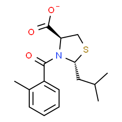 ChemSpider 2D Image | (2R,4S)-2-Isobutyl-3-(2-methylbenzoyl)-1,3-thiazolidine-4-carboxylate | C16H20NO3S
