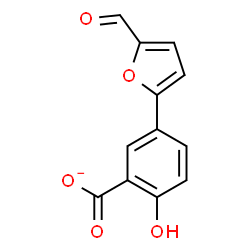 ChemSpider 2D Image | 5-(5-Formyl-2-furyl)-2-hydroxybenzoate | C12H7O5