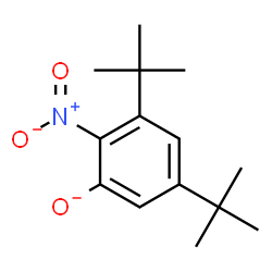 ChemSpider 2D Image | 3,5-Bis(2-methyl-2-propanyl)-2-nitrophenolate | C14H20NO3