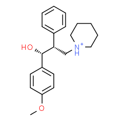 ChemSpider 2D Image | 1-[(2R,3R)-3-Hydroxy-3-(4-methoxyphenyl)-2-phenylpropyl]piperidinium | C21H28NO2