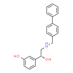 ChemSpider 2D Image | (2R)-N-(4-Biphenylylmethyl)-2-hydroxy-2-(3-hydroxyphenyl)ethanaminium | C21H22NO2