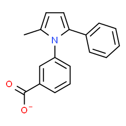 ChemSpider 2D Image | 3-(2-Methyl-5-phenyl-1H-pyrrol-1-yl)benzoate | C18H14NO2