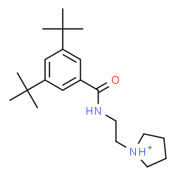 ChemSpider 2D Image | 1-(2-{[3,5-Bis(2-methyl-2-propanyl)benzoyl]amino}ethyl)pyrrolidinium | C21H35N2O