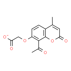 ChemSpider 2D Image | [(8-Acetyl-4-methyl-2-oxo-2H-chromen-7-yl)oxy]acetate | C14H11O6