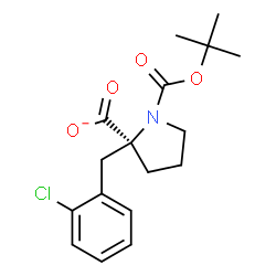 ChemSpider 2D Image | (2S)-2-(2-Chlorobenzyl)-1-{[(2-methyl-2-propanyl)oxy]carbonyl}-2-pyrrolidinecarboxylate | C17H21ClNO4