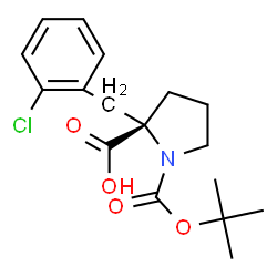 ChemSpider 2D Image | 2-(2-Chlorobenzyl)-1-{[(2-methyl-2-propanyl)oxy]carbonyl}-D-proline | C17H22ClNO4