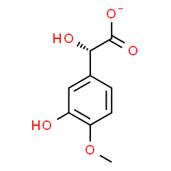 ChemSpider 2D Image | (2S)-Hydroxy(3-hydroxy-4-methoxyphenyl)acetate | C9H9O5