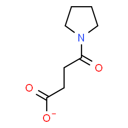 ChemSpider 2D Image | 4-Oxo-4-(1-pyrrolidinyl)butanoate | C8H12NO3