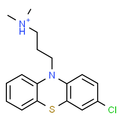 ChemSpider 2D Image | 3-(3-Chloro-10H-phenothiazin-10-yl)-N,N-dimethyl-1-propanaminium | C17H20ClN2S
