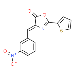 ChemSpider 2D Image | (4Z)-4-(3-Nitrobenzylidene)-2-(2-thienyl)-1,3-oxazol-5(4H)-one | C14H8N2O4S