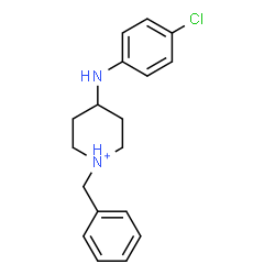 ChemSpider 2D Image | 1-Benzyl-4-[(4-chlorophenyl)amino]piperidinium | C18H22ClN2