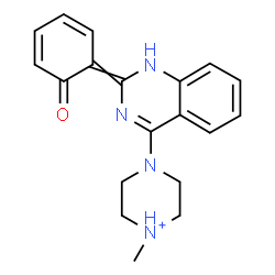 ChemSpider 2D Image | 1-Methyl-4-[2-(6-oxo-2,4-cyclohexadien-1-ylidene)-1,2-dihydro-4-quinazolinyl]piperazin-1-ium | C19H21N4O