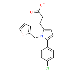 ChemSpider 2D Image | 3-[5-(4-Chlorophenyl)-1-(2-furylmethyl)-1H-pyrrol-2-yl]propanoate | C18H15ClNO3