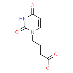 ChemSpider 2D Image | 4-(2,4-Dioxo-3,4-dihydro-1(2H)-pyrimidinyl)butanoate | C8H9N2O4