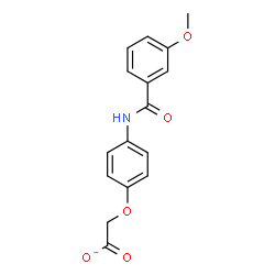 ChemSpider 2D Image | {4-[(3-Methoxybenzoyl)amino]phenoxy}acetate | C16H14NO5