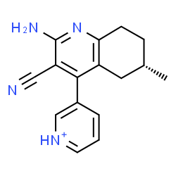 ChemSpider 2D Image | 3-[(6S)-2-Amino-3-cyano-6-methyl-5,6,7,8-tetrahydro-4-quinolinyl]pyridinium | C16H17N4