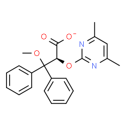 ChemSpider 2D Image | (2S)-2-[(4,6-Dimethyl-2-pyrimidinyl)oxy]-3-methoxy-3,3-diphenylpropanoate | C22H21N2O4
