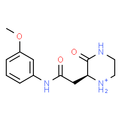 ChemSpider 2D Image | (2S)-2-{2-[(3-Methoxyphenyl)amino]-2-oxoethyl}-3-oxopiperazin-1-ium | C13H18N3O3