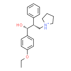 ChemSpider 2D Image | 1-[(2R,3R)-3-(4-Ethoxyphenyl)-3-hydroxy-2-phenylpropyl]pyrrolidinium | C21H28NO2