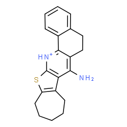 ChemSpider 2D Image | 7-Amino-5,8,9,10,11,12-hexahydro-6H-benzo[h]cyclohepta[4,5]thieno[2,3-b]quinolin-14-ium | C20H21N2S