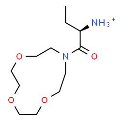 ChemSpider 2D Image | (2R)-1-Oxo-1-(1,4,7-trioxa-10-azacyclododecan-10-yl)-2-butanaminium | C12H25N2O4