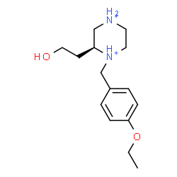 ChemSpider 2D Image | (2S)-1-(4-Ethoxybenzyl)-2-(2-hydroxyethyl)piperazinediium | C15H26N2O2