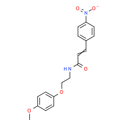 ChemSpider 2D Image | N-[2-(4-Methoxyphenoxy)ethyl]-3-(4-nitrophenyl)acrylamide | C18H18N2O5