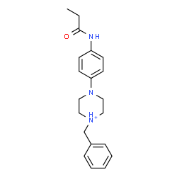 ChemSpider 2D Image | 1-Benzyl-4-[4-(propionylamino)phenyl]piperazin-1-ium | C20H26N3O