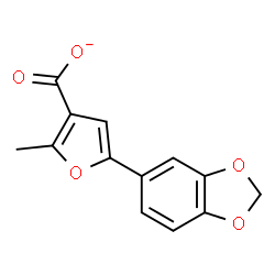 ChemSpider 2D Image | 5-(1,3-Benzodioxol-5-yl)-2-methyl-3-furoate | C13H9O5