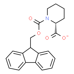 ChemSpider 2D Image | (2R)-1-[(9H-Fluoren-9-ylmethoxy)carbonyl]-2-piperidinecarboxylate | C21H20NO4