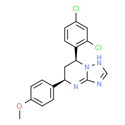 ChemSpider 2D Image | (5R,7S)-7-(2,4-Dichlorophenyl)-5-(4-methoxyphenyl)-1,5,6,7-tetrahydro[1,2,4]triazolo[1,5-a]pyrimidine | C18H16Cl2N4O