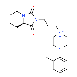 ChemSpider 2D Image | 1-{3-[(8aR)-1,3-Dioxohexahydroimidazo[1,5-a]pyridin-2(3H)-yl]propyl}-4-(2-methylphenyl)piperazin-1-ium | C21H31N4O2