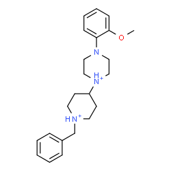 ChemSpider 2D Image | 1-(1-Benzyl-4-piperidiniumyl)-4-(2-methoxyphenyl)piperazin-1-ium | C23H33N3O
