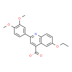 ChemSpider 2D Image | 2-(3,4-Dimethoxyphenyl)-6-ethoxy-4-quinolinecarboxylate | C20H18NO5