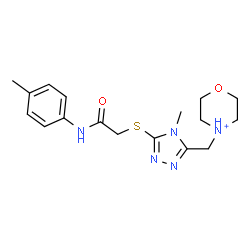 ChemSpider 2D Image | 4-{[4-Methyl-5-({2-[(4-methylphenyl)amino]-2-oxoethyl}sulfanyl)-4H-1,2,4-triazol-3-yl]methyl}morpholin-4-ium | C17H24N5O2S