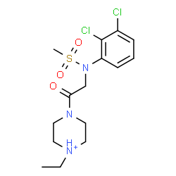 ChemSpider 2D Image | 4-[N-(2,3-Dichlorophenyl)-N-(methylsulfonyl)glycyl]-1-ethylpiperazin-1-ium | C15H22Cl2N3O3S